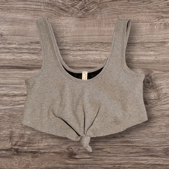 Free People Gray Knotted Top - Picture 2 of 4